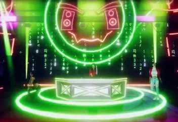 A neon stage built in ArkRunr